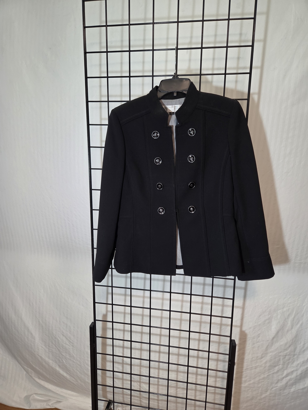 Tahari Black Double-Breasted Pea Coat